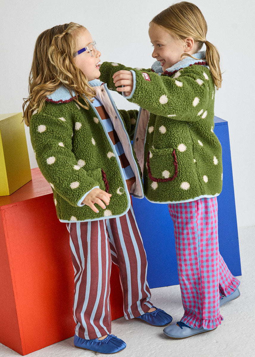 Polka Dot Printed Fleece Jacket