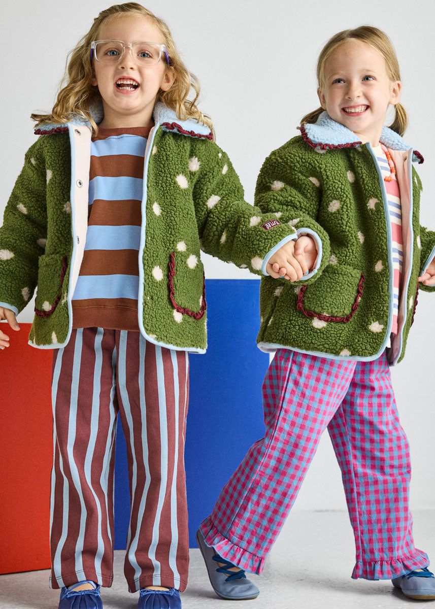 Polka Dot Printed Fleece Jacket