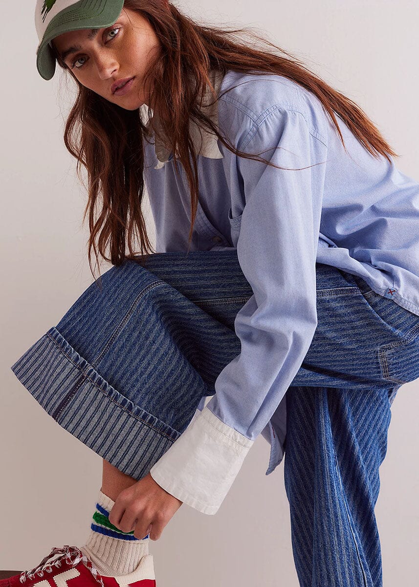 Brette Cropped Wide Leg Jeans - Bittersweet Blue