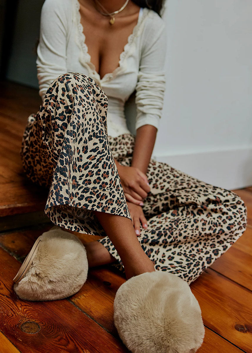 Snowball Slipper - Taupe Faux Fur