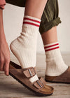 Jackson Cozy Stripe Socks - Classic Red