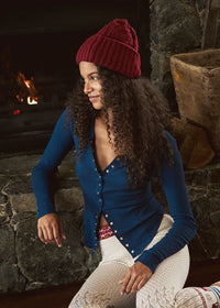 Going Places Knit Top - Deep Seas