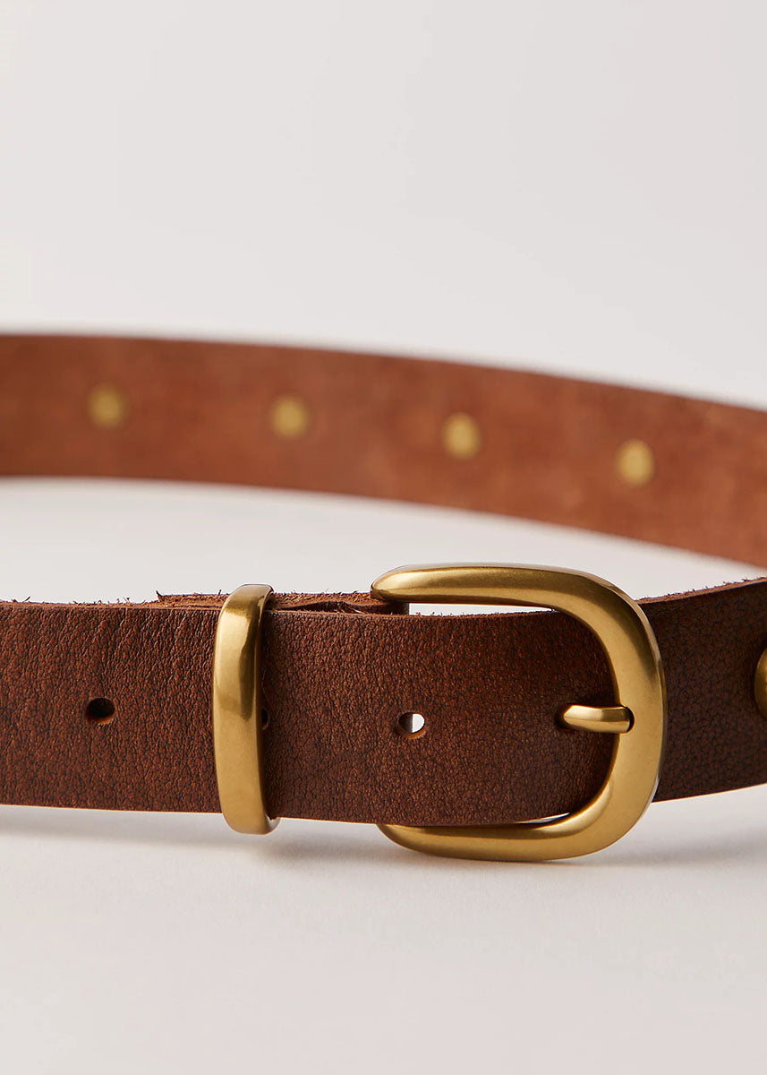 Rhodes Stud Belt - Cognac