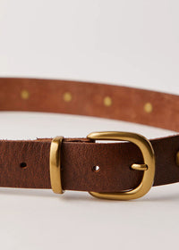 Rhodes Stud Belt - Cognac