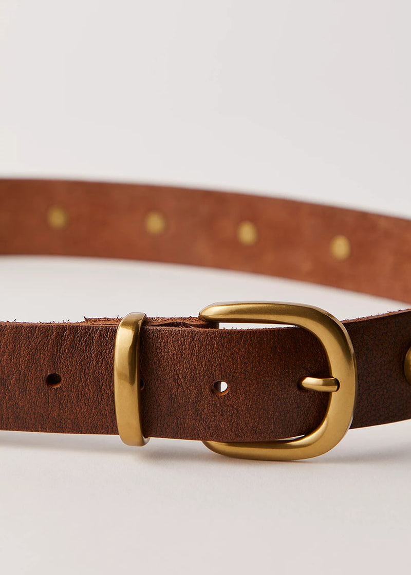 Rhodes Stud Belt - Cognac