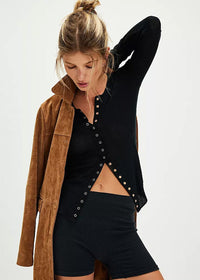 Going Places Cardi Top - Black