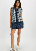 Claudine Vest - Navy Gingham