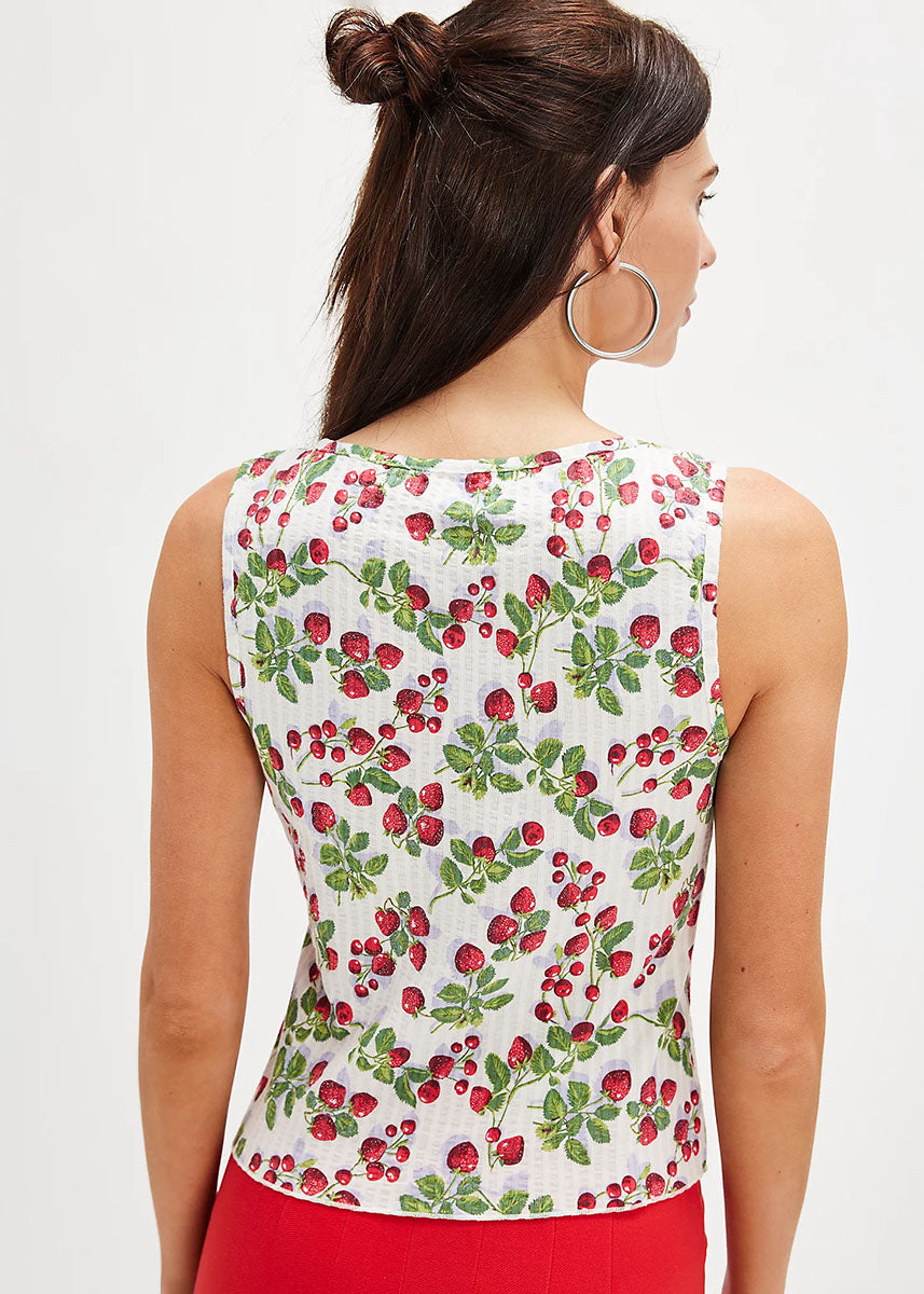 Tilly Printed Vest - Antique Ivory Combo