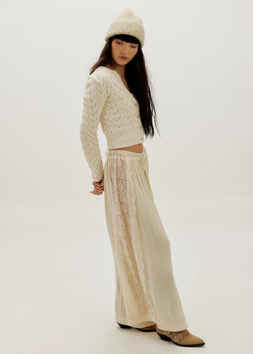 Pretty In Pointelle Cardi - Ivory