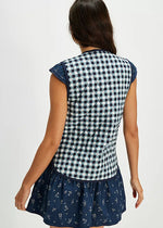 Claudine Vest - Navy Gingham