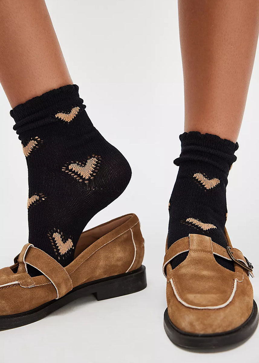 Cupids Bow Socks - Black