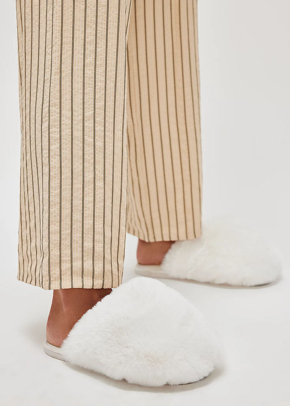 Snowball Slipper - Snow Faux Fur