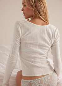 End Game Pointelle Long Sleeve - Sugar Swizzle