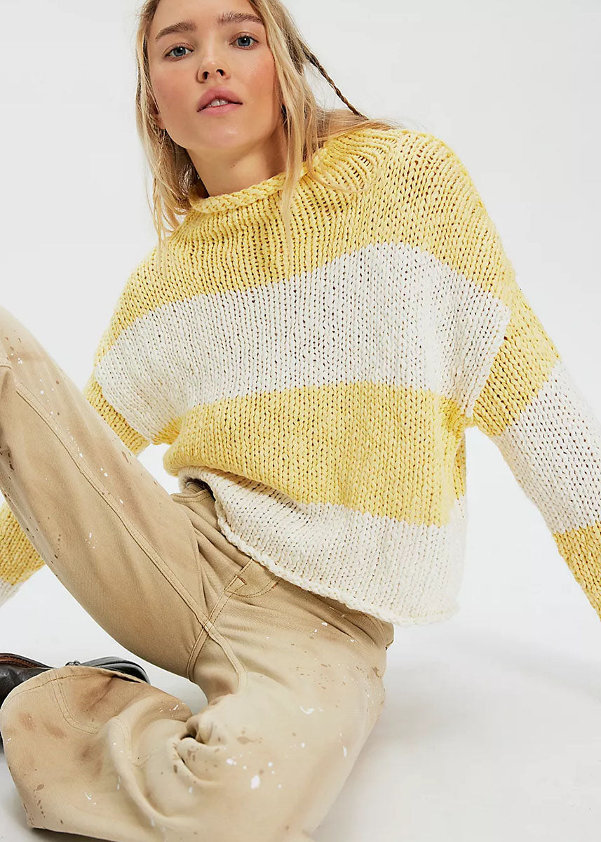 Opal Rugby Stripe Sweater - Lemon Combo