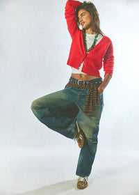 School Girl Cardi - Cherry Pop Melange