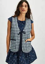 Claudine Vest - Navy Gingham