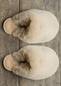 Snowball Slipper - Taupe Faux Fur