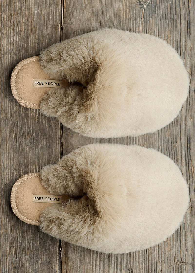Snowball Slipper - Taupe Faux Fur