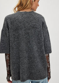 Margot Sweater Tee - Charcoal Heather
