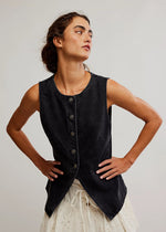 Aimee Denim Vest - Black