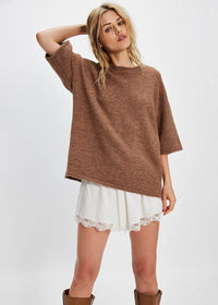 Margot Sweater Tee - Brownie Melange