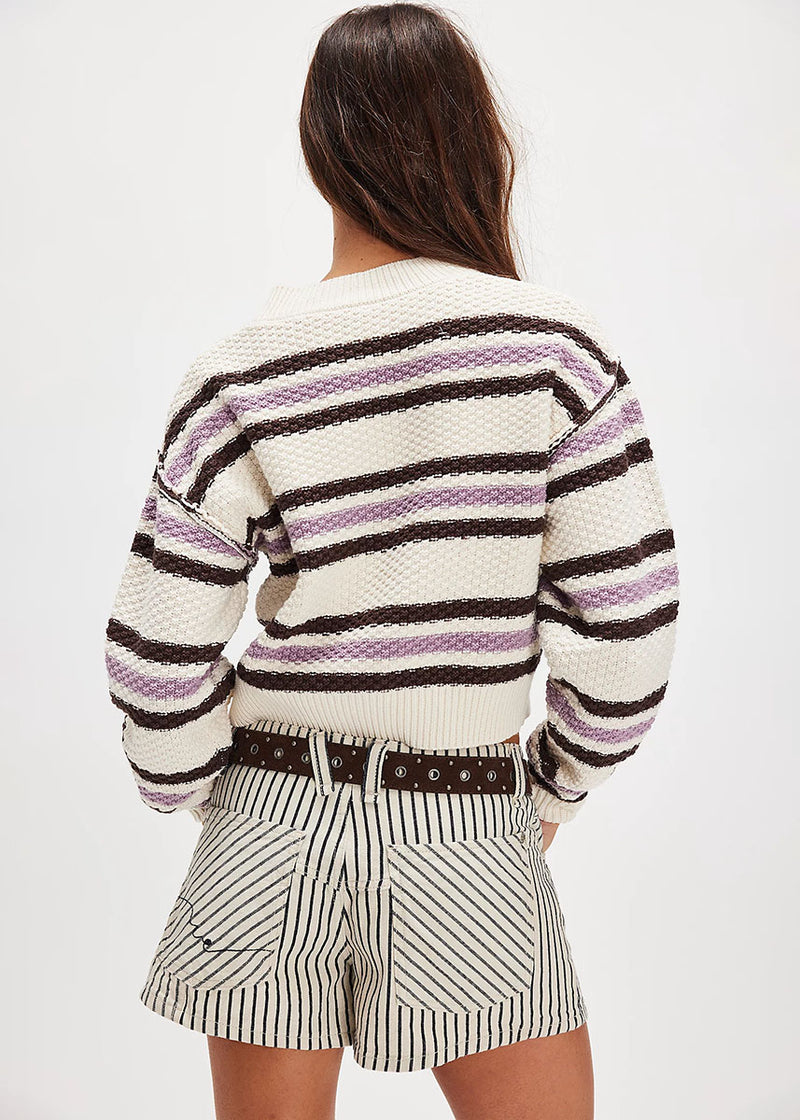 Lila Stripe Cardi - Ivory Combo