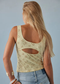 Full Bloom Eyelet Cami - Banana Cream