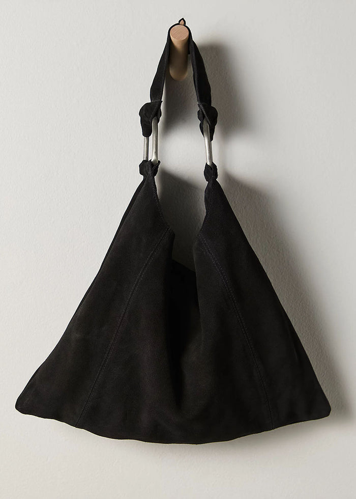 Bobbi Slouch Suede Tote - Black