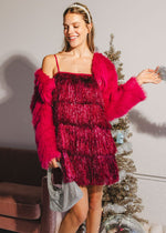 Cassie Sequin Mini Dress - Pink Tinsel