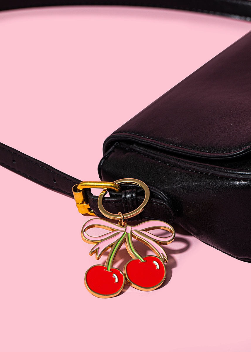 Cherries Enamel Keychain