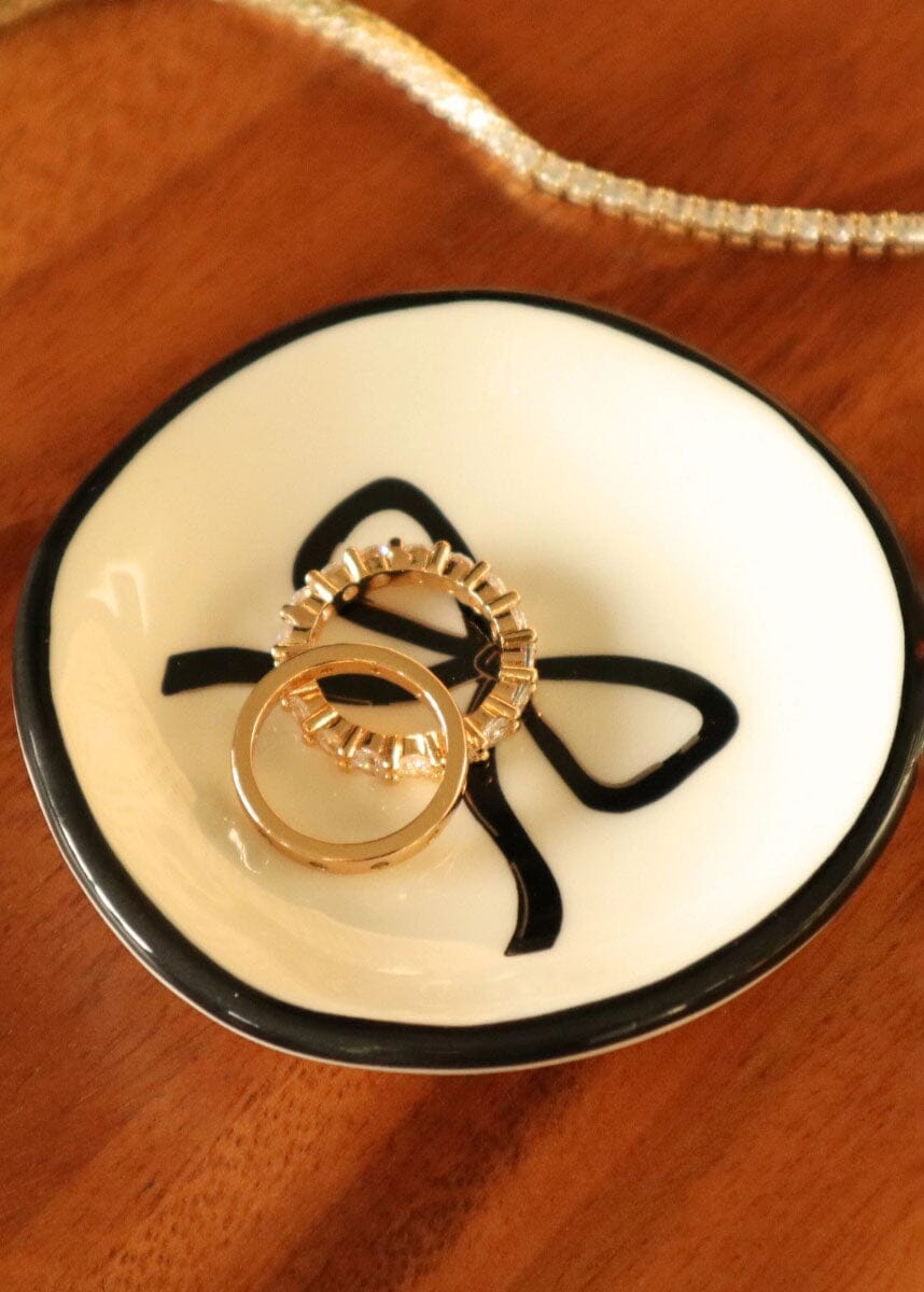 Black Bow Ring Dish