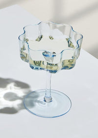 Bright Flower Wave Coupe Cocktail Glass