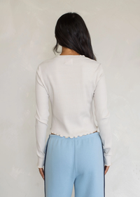 Pen Ribbed Long Sleeve - Ivory