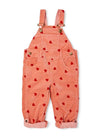 Heart Print Corduroy Overalls