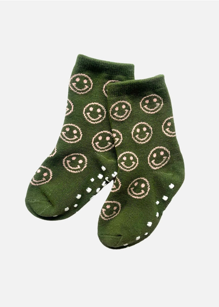 Grip Socks - Olive Smiles