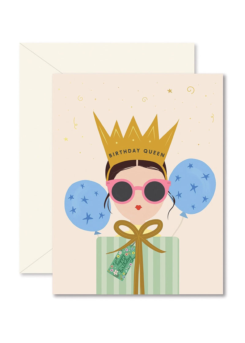 Birthday Queen Brunette Card
