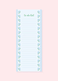 Blue Flower Wavy List Notepad
