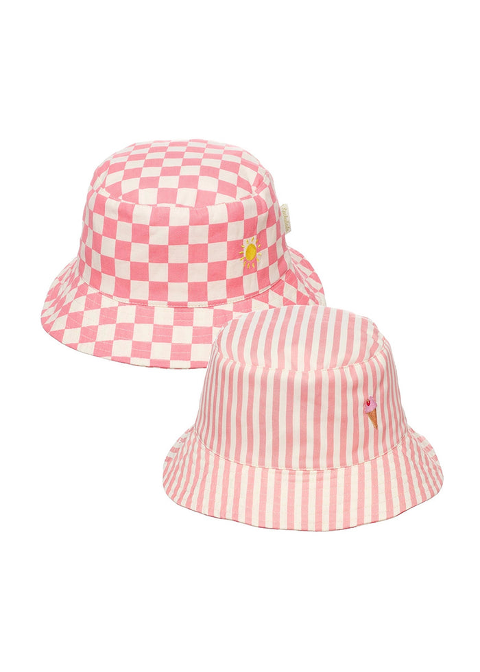 Candy Stripe Reversible Bucket Hat