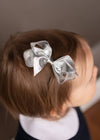 Metallic Lamé Bow - Silver