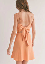 Jess Cowl Neck Mini Dress - Apricot