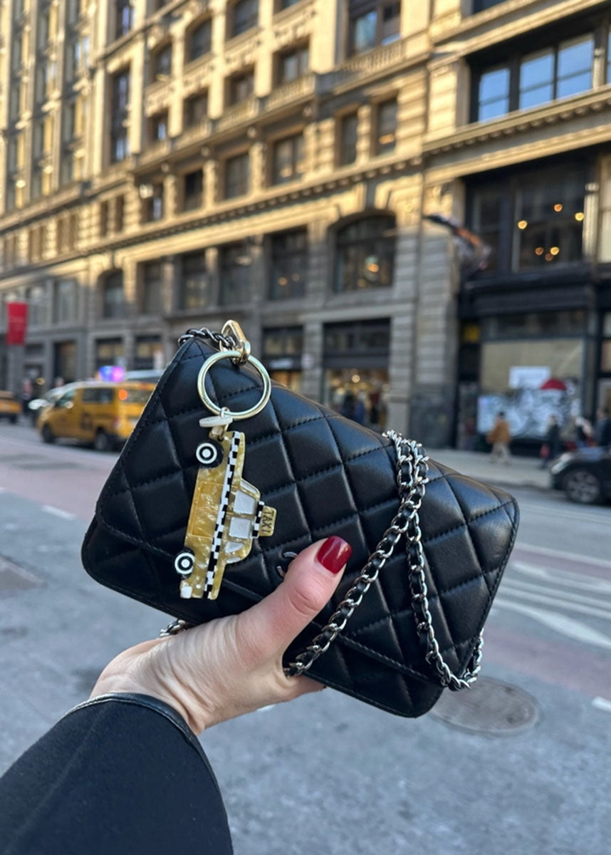 Taxicab Bag Charm Keychain