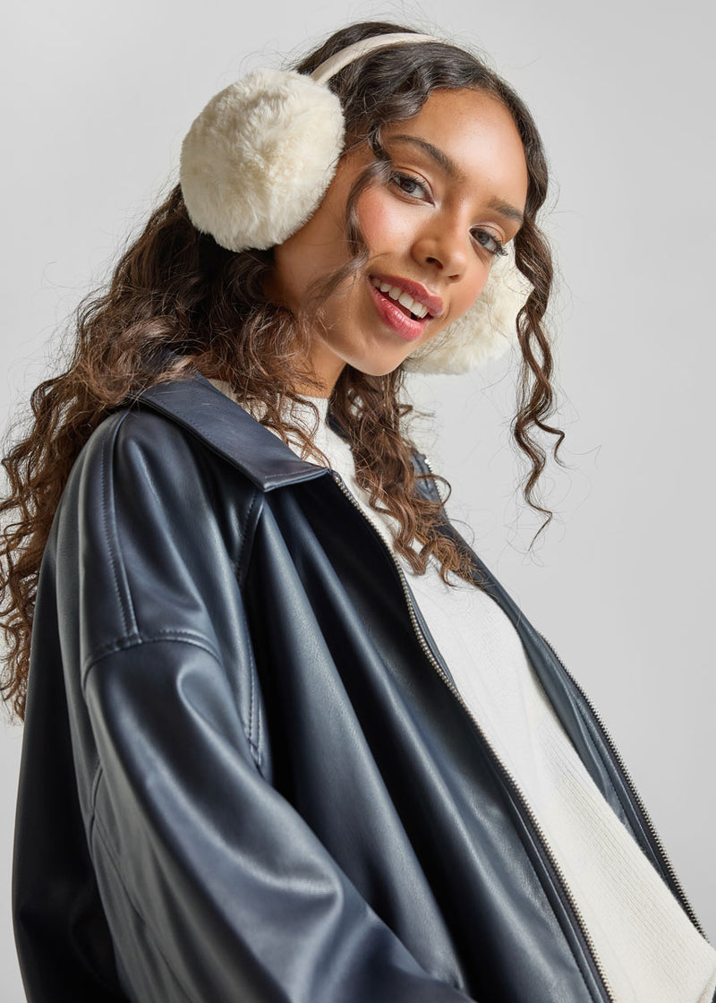 Mad Hatter Faux-Fur Earmuff - Ivory