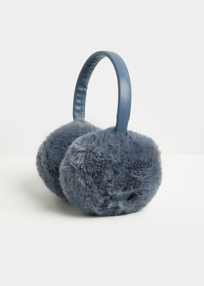Mad Hatter Faux-Fur Earmuff - Steel Blue