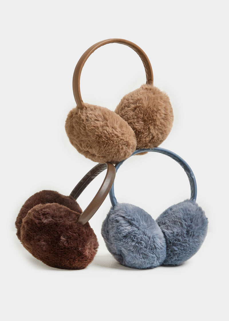 Mad Hatter Faux-Fur Earmuff - Steel Blue