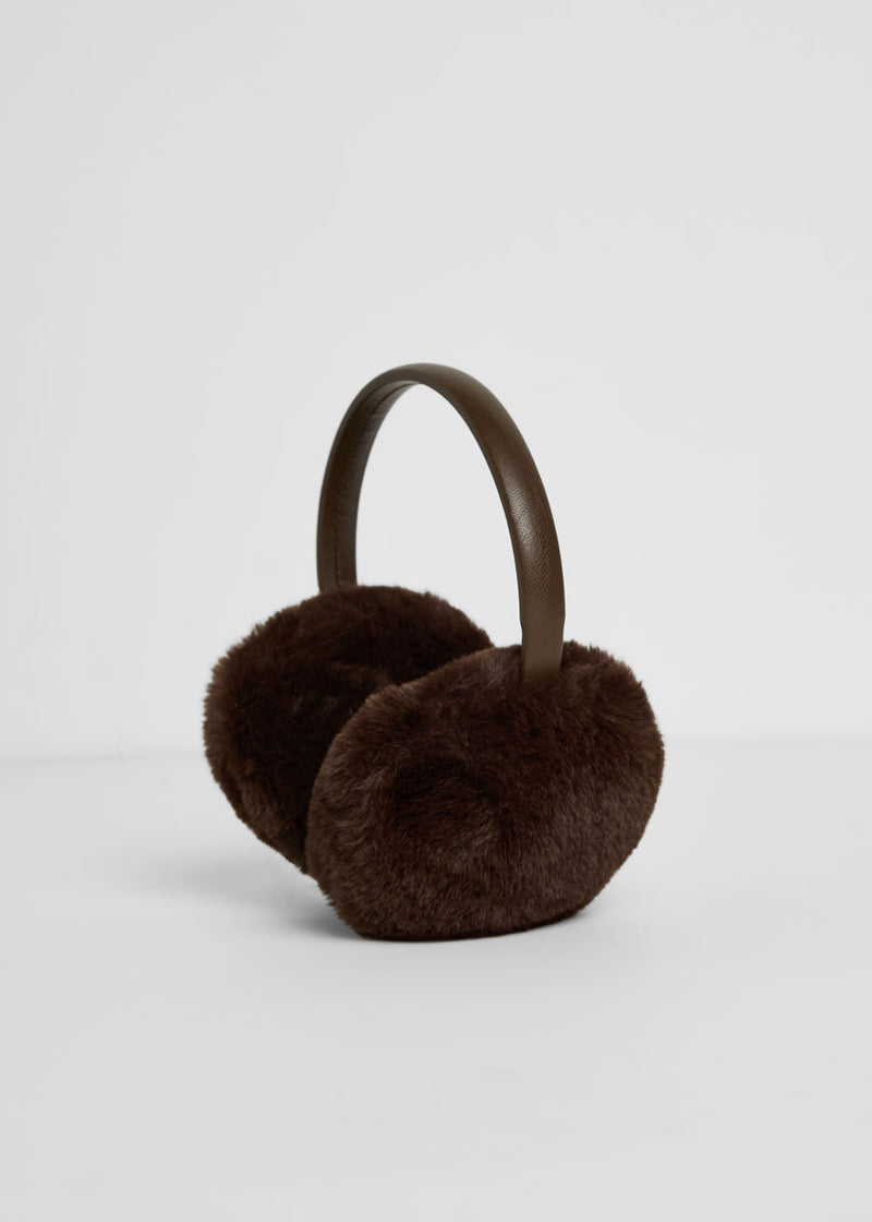 Mad Hatter Faux-Fur Earmuff - Chocolate