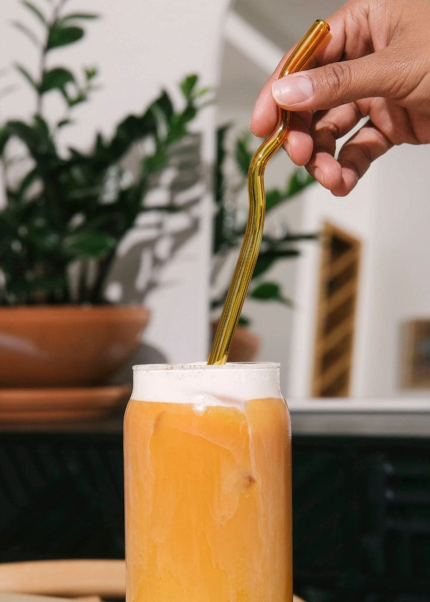 Squiggle Glass Straws Set