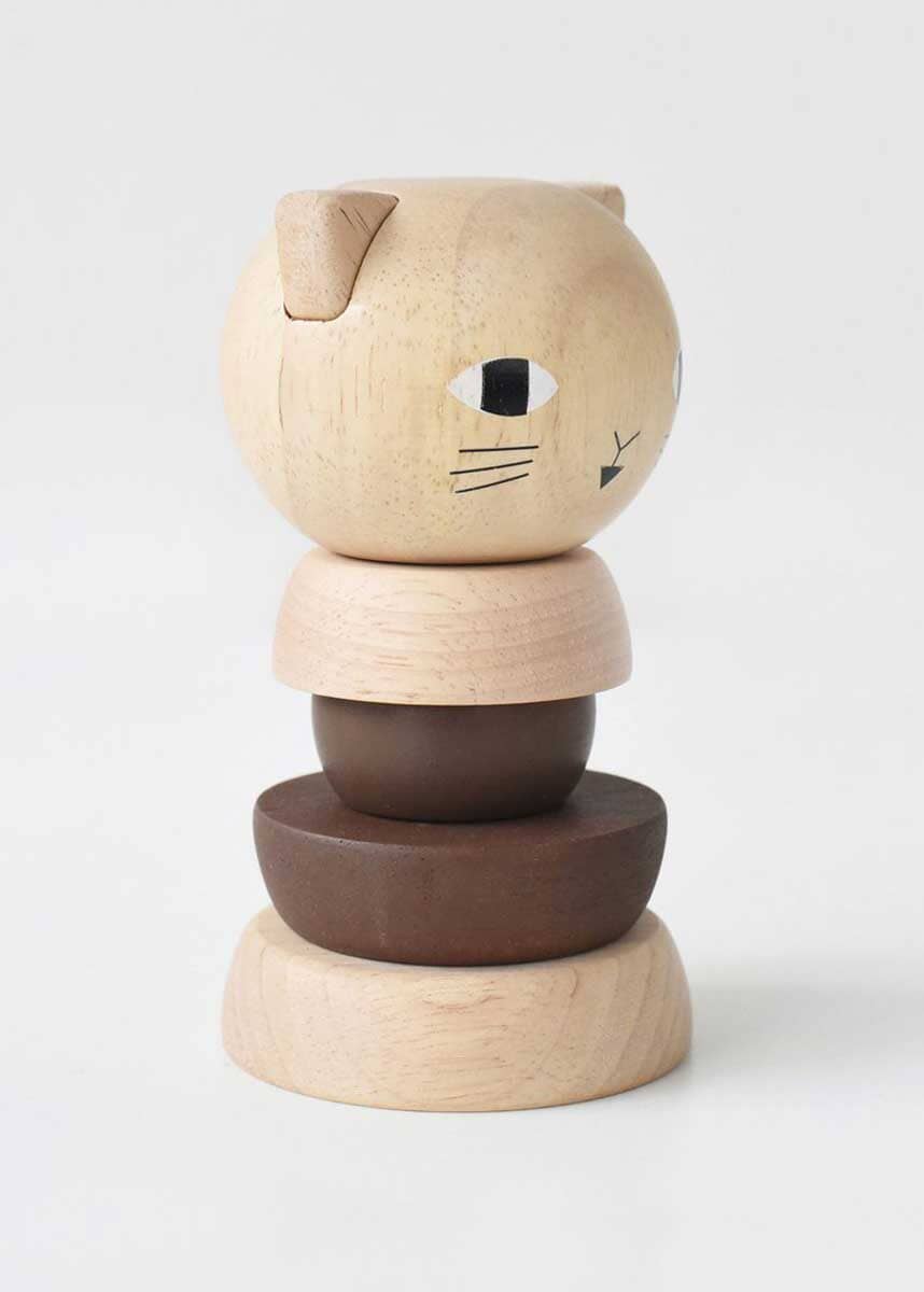 Cat Wood Stacker Toy