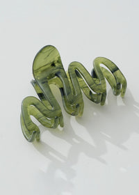Willow Squiggle Claw Clip - Jade Green
