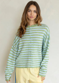 Piper Striped Cardigan - Matcha