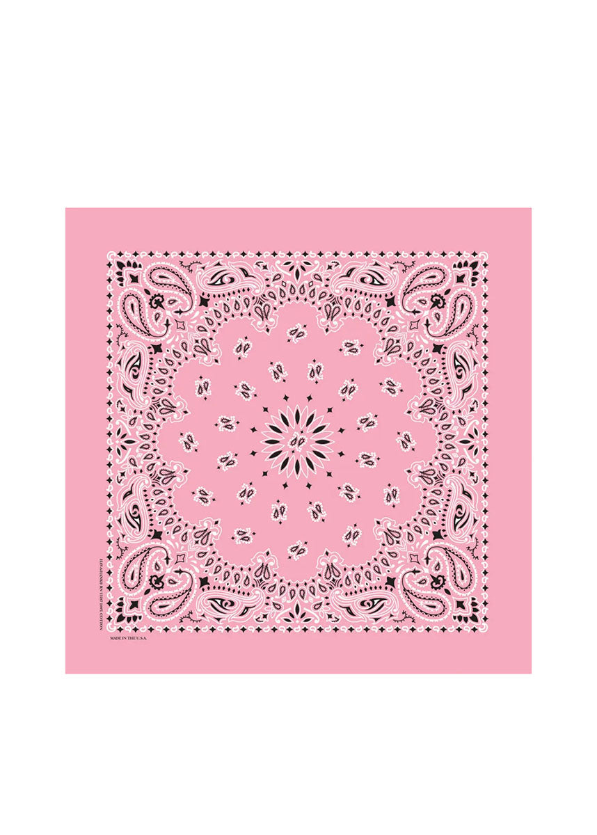 Embroidered Bandana - Light Pink Paisley